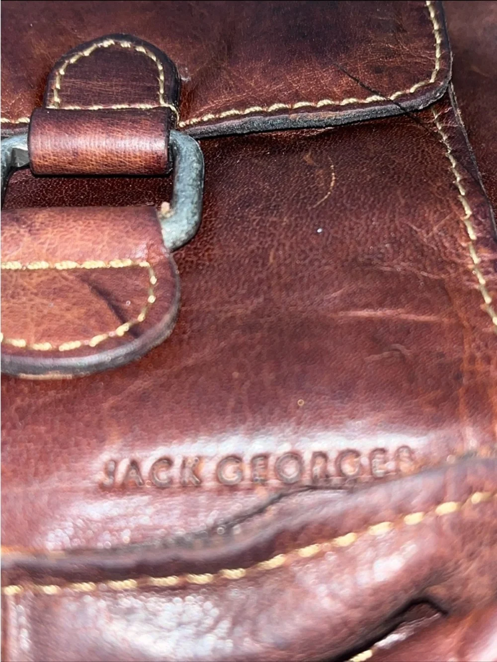 Jack Georges Voyager Crossbody / Shoulder Bag Dark Brown Genuine Leather NICE